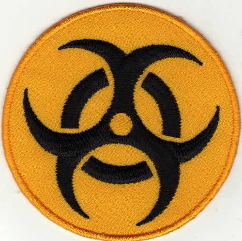 Aufnäher Bügelbild Aufbügler Iron on Patches Applikation Biohazard Warnung von Thai-Market