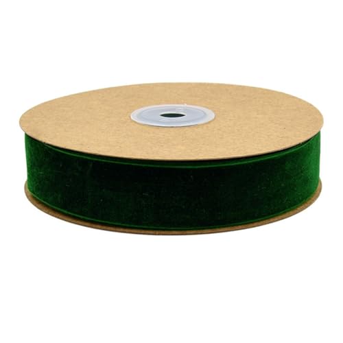 10 Meter/Rollen 25mm Samtband Schleifenband Geschenkband aus Samt Zierband Schmuckband Dekoration Borte Band Basltenband für Haarschmuck Kranz Deko DIY Schleife Bogen Hochzeit TischdekoDunkelgrün25mm von ThaiRoot