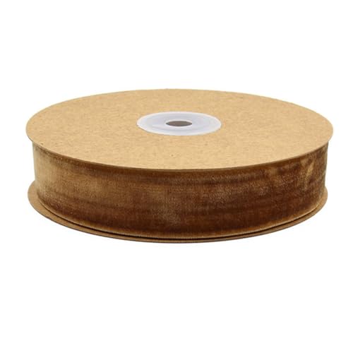 10 Meter/Rollen 25mm Samtband Schleifenband Geschenkband aus Samt Zierband Schmuckband Dekoration Borte Band Basltenband für Haarschmuck Kranz Deko DIY Schleife Bogen Hochzeit TischdekoKaffee25mm von ThaiRoot