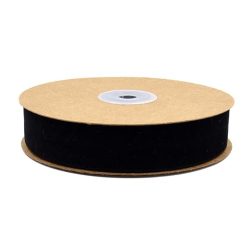 10 Meter/Rollen 25mm Samtband Schleifenband Geschenkband aus Samt Zierband Schmuckband Dekoration Borte Band Basltenband für Haarschmuck Kranz Deko DIY Schleife Bogen Hochzeit TischdekoSchwarz25mm von ThaiRoot