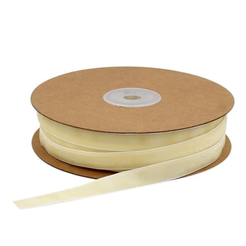 20 Meter/Rollen 10mm Samtband Schleifenband Geschenkband aus Samt Zierband Schmuckband Dekoration Borte Band Basltenband für Haarschmuck Kranz DIY Schleife Bogen Hochzeit TischdekoBeige10mm von ThaiRoot