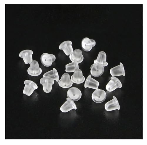 200 Stück 4 * 4 mm Ohrstopper Silikon für Ohrringe Transparent Ohrring Stopper Ohrringverschlüsse Ohrring Stecker Verschluss Weiß Klar Ohrring Stopper Ohrring Verschluss Gummi OhrstopperS=4 * 4mm von ThaiRoot