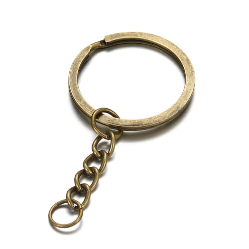 ThaiRoot 20 Stück 3cm Schlüsselring mit Kette Spaltring Metall Schlüsselanhänger Ringe Schlusselringen Keyring Keychain für Schlüssel Basteln Handwerk DIY Schmuckherstellung Bronze von ThaiRoot