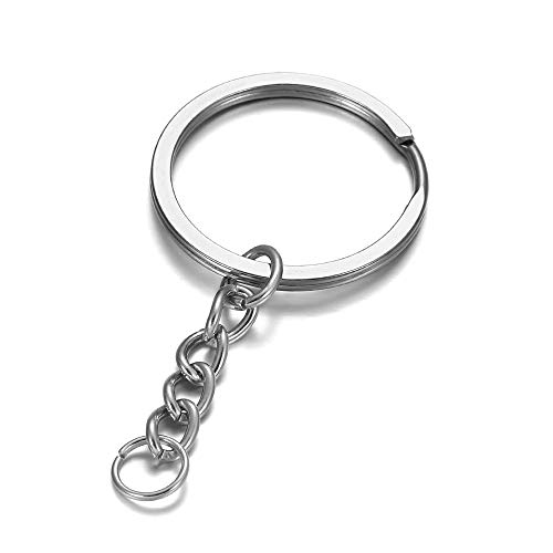 ThaiRoot 20 Stück 3cm Schlüsselring mit Kette Spaltring Metall Schlüsselanhänger Ringe Schlusselringen Keyring Keychain für Schlüssel Basteln Handwerk DIY Schmuckherstellung silber von ThaiRoot