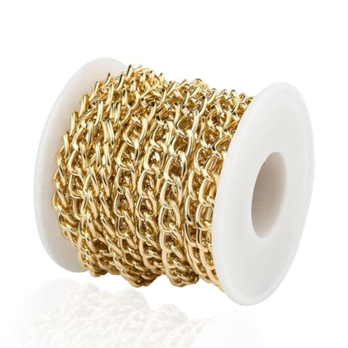 ThaiRoot 5M 10 x 6,5 mm Aluminium Panzerketten mit Spule Gliederketten zum Basteln Schmuck Ketten Verdreht Kabel Basteln Zubehör Halskette Ketten Metallkette für DIY Schmuckherstellung Gold ThaiRoot 5M 10 x 6,5 mm Aluminium Panzerketten mit Spule Gliederketten zum Basteln Schmuck Ketten Verdreht Kabel Basteln Zubehör Halskette Ketten Metallkette für DIY Schmuckherstellung Gold von ThaiRoot
