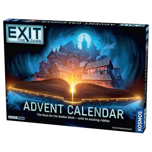 Thames & Kosmos EXIT Adventskalender - Die Jagd nach dem goldenen Buch, Escape Room Kartenspiel, Familienspiele für Spieleabend, Urlaubsjahresspiele für Erwachsene und Kinder, für 1+ Spieler, ab 10 von Thames & Kosmos