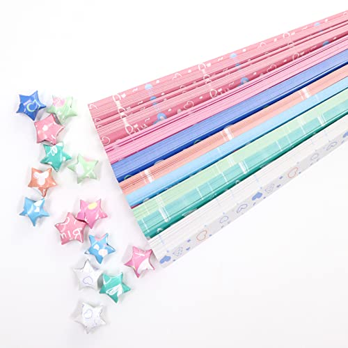 Origami-Papierstreifen in 8 lebendigen Farben, Glücksstern, Faltpapier für Bastelarbeiten, Dekoration, Herzform, 400 Blatt Origami-Papierstreifen in 8 lebendigen Farben, Glücksstern, Faltpapier für Bastelarbeiten, Dekoration, Herzform, 400 Blatt von Thatyro