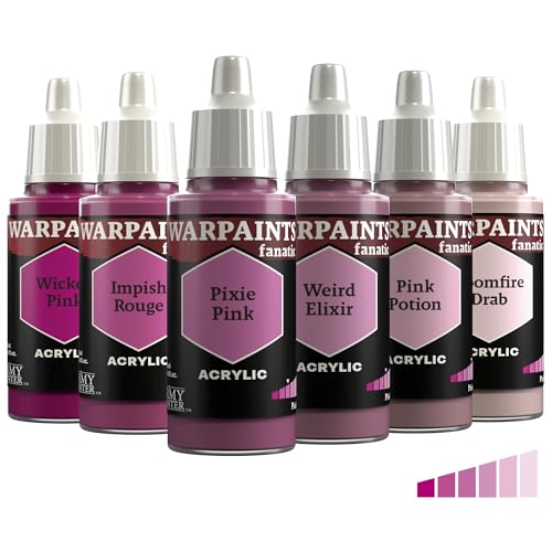 The Army Painter, Warpaints Fanatic Flexible Triad: Pinks, 6 x 18 ml Acrylfarbe, Miniatur-Hobbybemalung, Für Miniatur-Wargaming von The Army Painter