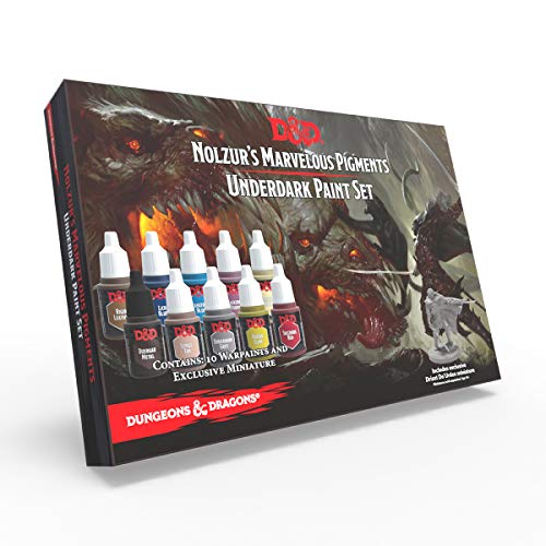 The Army Painter Nolzur's Marvelous Pigments Underdark Paint Set, 10 Tropfflaschen 12ml Acrylfarbe und eine Miniaturfigur für Dungeons und Dragons DnD von The Army Painter