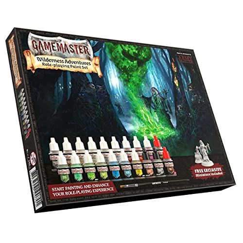 The Army Painter Gamemaster: Wilderness Adventures Farbset, 20 Tropfflaschen mit 12 ml Acrylfarbe für Miniaturen, 1 Trockenbürste, 1 Hexenminiatur für Tabletop-Rollenspiele Dungeons & Dragons von The Army Painter