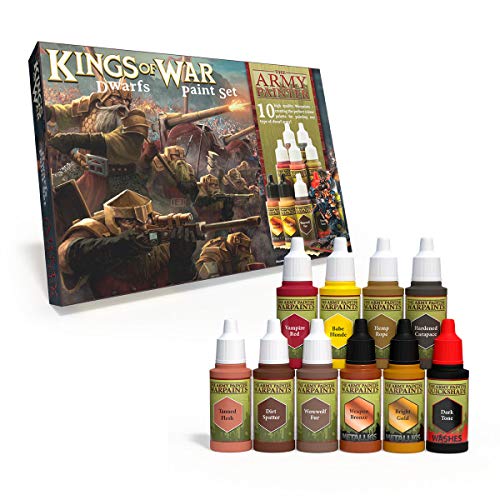 The Army Painter | Kings of War Dwarfs Malset | 10 Acrylfarben für das Bemalen von Fantasy Dwarf Infantry und Warmachines | Wargames Miniatur Modell Malerei von The Army Painter
