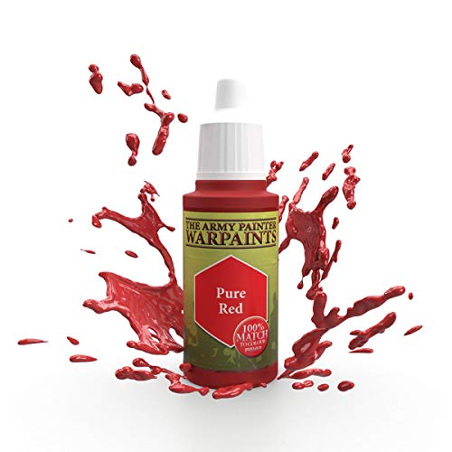 The Army Painter | Warpaint | Pure Red | Hochpigmentierte Acrylfarbe auf Wasserbasis, geeignet für das Bemalen von Tabletop Miniaturen, Brettspielfiguren und Miniaturen zu RPGs Rollenspielen von The Army Painter