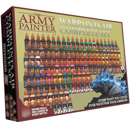 The Army Painter, Warpaints Air Complete Set, 126 x 18 ml Vorgemischte Acrylfarben für Airbrush, Einschließlich 18 Metallics & 6 Fluo, Airbrush Farben Set für Modellbau- und Miniaturfarben von The Army Painter