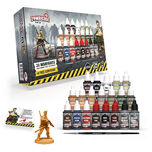 The Army Painter Zombicide 2nd Edition Paint Set, 20 Acrylfarben, 1 Survivor-Miniatur, 1 Starterpinsel, Für Cool Mini or Not Zombicide 2nd Edition von The Army Painter