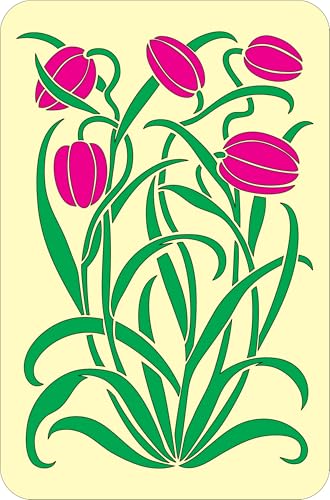 Elegante Art-Deco-Tulpen-Schablone, 15,2 x 21,6 cm, wiederverwendbar, vielseitig und perfekt für DIY-Heimdekoration und Bastelarbeiten The Artful Stencil von The Artful Stencil