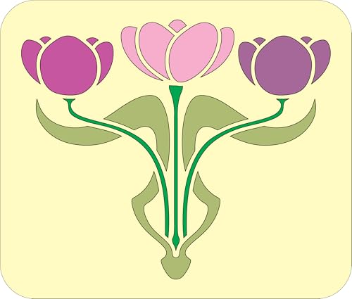 Elegante Art-Deco-Tulpen-Schablonen, 21,6 x 19,1 cm, wiederverwendbar, vielseitig und perfekt für DIY-Heimdekoration und Bastelarbeiten The Artful Stencil von The Artful Stencil