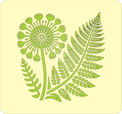 Nordic Bloom: Skandinavisches Blumen-1-Schablonen-Design, minimalistisch, hygge-inspiriert, Volkskunst-Muster für DIY-Handwerk, Weihnachtsdekoration und rustikale Heimprojekte von The Artful Stencil von The Artful Stencil