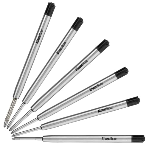 Tactical Pen Tinte Refill Patronen [3 Stück] mit Ersatz Frühjahr – passt Parker Kugelschreiber, dark schwarz von The Atomic Bear