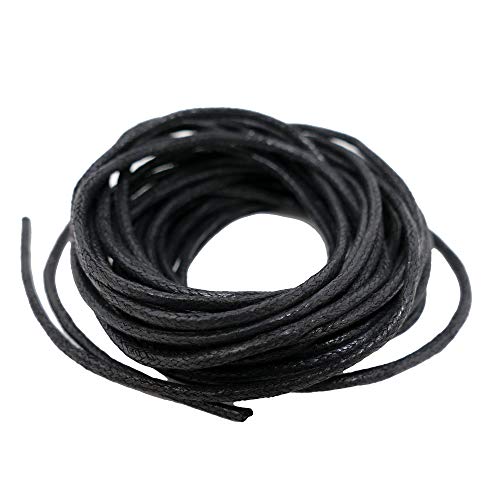 Waxed Cotton Cord - 2mm 5 Meter Black Cord - Shamballa Macrame - Thread Beading String für Armband Halskette Schmuck Machen - Great for DIY von The Bead Shop