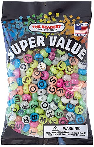 The Beadery Alphabet Beads 10mm-Glow-In-The-Dark von The Beadery