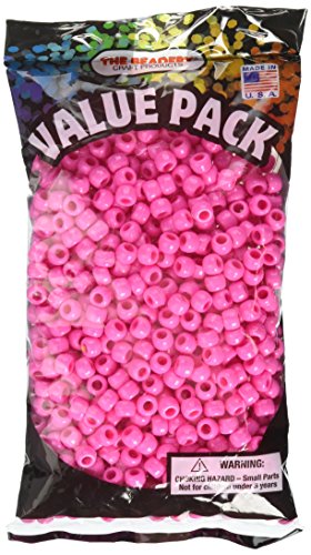 The Beadery Pony-Perlen, 6 x 9 mm, Hot Pink, 900 Stück, 9 x 6 mm (750V063) von The Beadery