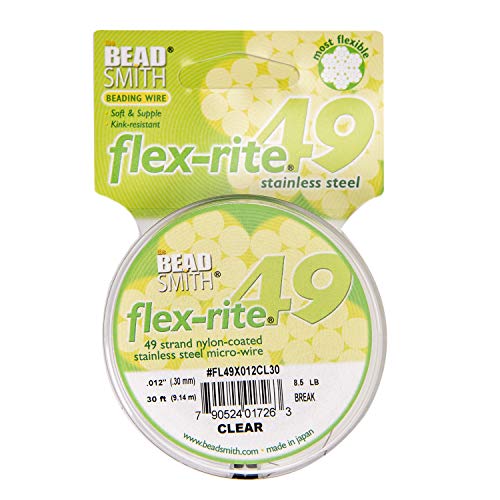 49 Strang Flex Rite aufreihmaterialien Besaitung Draht 0,012 Zoll 30 Füße Professional Nylon beschichtetem Edelstahl für kleine Loch Perlen 9 LB Break, von The Beadsmith