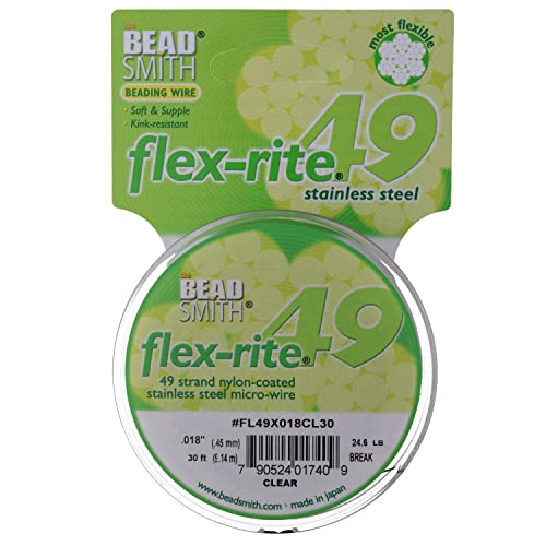 Beadsmith Flexrite, 49 Stränge, transparent, 0,45 mm, 9,1 m von The Beadsmith