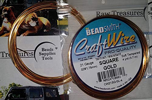 Draht, quadratisch, vergoldet, 0,5 mm, 3,6 cm von The Beadsmith