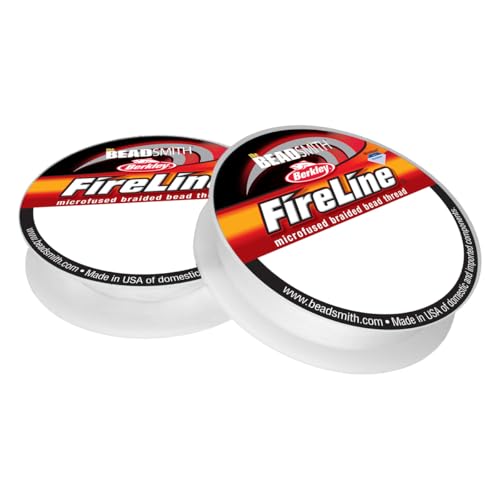 Fireline by Berkley – Micro-Fused Braided Thread – 2-Pack, Crystal Color, 4lb. and 6lb. Test, 15 Yard Spools – Super Strong Stringing Material for Jewelry Making and Bead Weaving von The Beadsmith