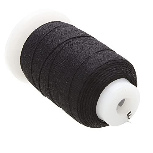 The Beadsmith Pure Silk Cord - Schwarz Farbe - Größe F (0,348 mm) - 140 Yards (128 m), 1/2 oz Spule - zum Verknoten von Perlen, Edelsteinen, Kristallen und Perlen von The Beadsmith