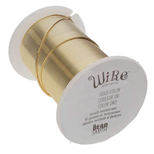 The Beadsmith Wire Elements lackierter Kupferdraht für Schmuckherstellung, 20 Gauge, anlaufgeschützt, 13,72 m Spule (Gold) von The Beadsmith