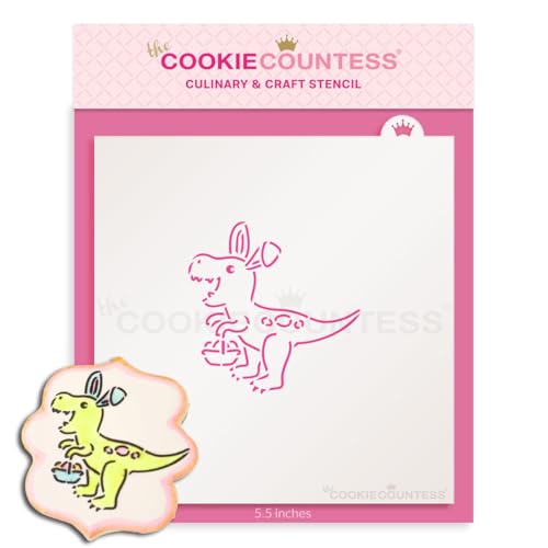 Hasen-Saurus-Dinosaurier-PYO-Schablone von The Cookie Countess