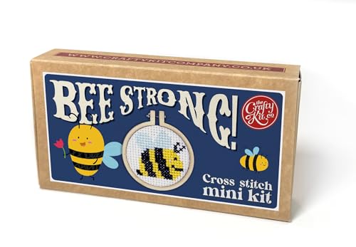 Bee Strong! Mini Streichholzschachtel-Kreuzstich-Bastelset von The Crafty Kit