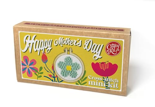 Kreuzstich-Bastelset "Happy Mother's Day", Mini-Streichholzschachtel von The Crafty Kit