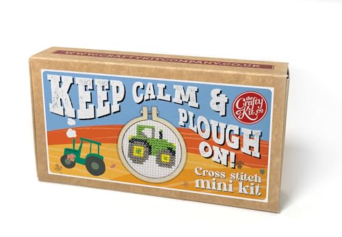 Kreuzstich-Set "Keep Calm and Plough On!" Mini-Streichholzschachtel von The Crafty Kit