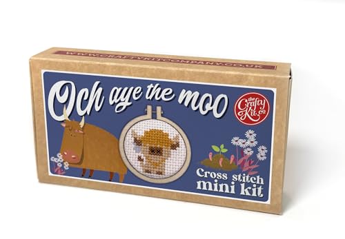 Och Aye The Moo Mini Streichholzschachtel-Kreuzstich-Bastelset von The Crafty Kit