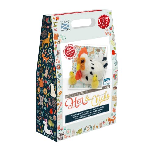 The Crafty Kit Co mpany Bastelset für Henne und Küken zum Selbermachen, für Anfänger, Kinder und Erwachsene, hergestellt in Großbritannien von The Crafty Kit