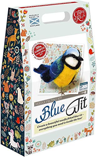 The Crafty Kit Co mpany British Birds Blaumeisen-Nadelfilz-Bastelset für Anfänger, einschließlich Corriedale-Wolle, Nadeln und Anleitung (evtl. nicht in deutscher Sprache) von The Crafty Kit