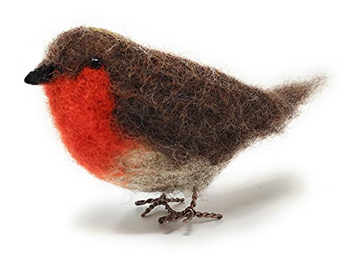 The Crafty Kit Company British Birds Rotkehlchen-Nadelfilz-Set enthält 100% britische Wolle, Filznadeln, Schwamm mit hoher Dichte, Farbanleitung für kreative Kinder und Erwachsene von The Crafty Kit