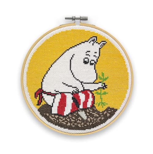 The Crafty Kit Company Moomin Kreuzstich-Bastelset – Moominmamma Pflanz-Bastelset für Anfänger mit Nadeln, Faden, Stoff und einem Anfängerführer von The Crafty Kit