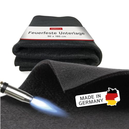 The Felt Store Feuerfeste Unterlage 180 x 90 cm, hitzebeständige Unterlage für Handwerker, Brandschutzmatte, 5 mm stark – Ideal als Grill-Unterlage, Lötmatte, Kaminvorleger, Wärmeschutz bis 982°C von The Felt Store