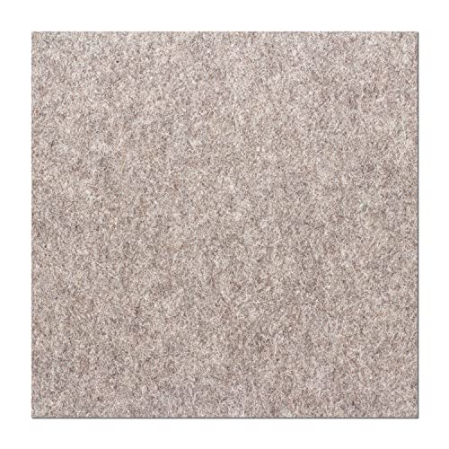 The Felt Store Filzplatte 12mm stark, 50 x 50 cm, spez. Gewicht 0,36 (fest) technischer Wollfilz, Industriefilz, Filzmatte, 1,2cm dicker Filz, grau meliert – Made in Germany von The Felt Store