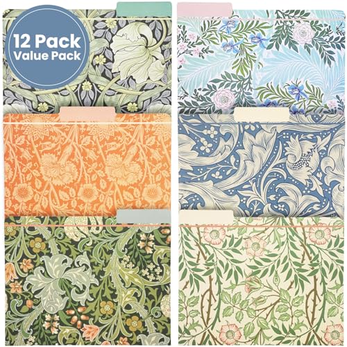 12 Pack File Folder -William Morris Designs - 6 Design Assorted von The Gifted Stationery