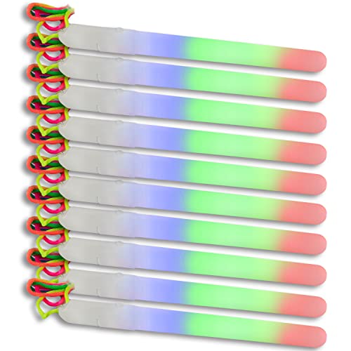 The Glowhouse Blinkende LED-Party-Leuchtstäbe, 17,8 cm, mehrfarbig, Regenbogenstab mit Sicherheitsverschluss, Umhängeband, 10 Stück von The Glowhouse