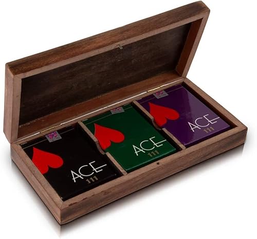 Einzigartige Geburtstagsgeschenkideen Handcrafted Classic Wooden Spielkartenhalter Deck Box Aufbewahrungskoffer Organizer Premium-Qualität Spielkarten Einweihungsparty Geschenke für ihn Sie von The Great Indian Bazaar