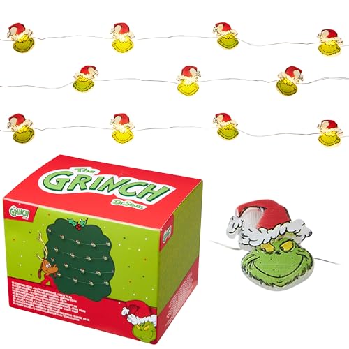 The Grinch LED Weihnachts-Lichterketten, Batteriebetriebene 170cm Lichterkette (Grün 2D) von The Grinch