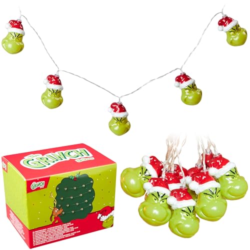 The Grinch LED Weihnachts-Lichterketten, Batteriebetriebene 170cm Lichterkette (Grün 3D) von The Grinch