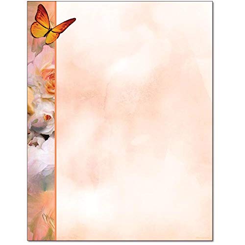 Butterfly & Flowers Briefpapier für Laser- und Tintenstrahldrucker, 25 Blatt von The Image Shop