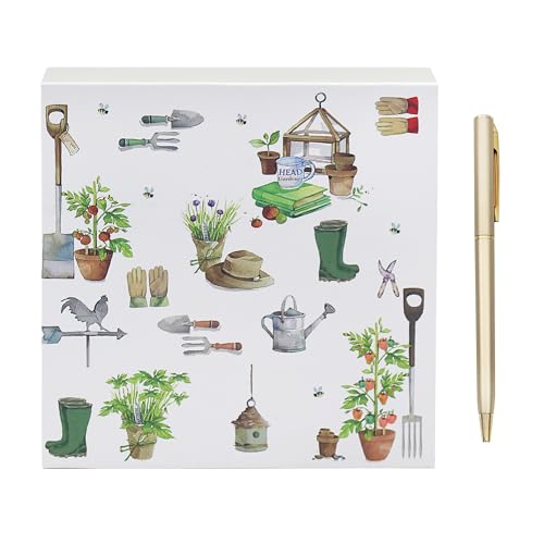 The Leonardo Collection Green Fingers Notizblock und Stift für Notizen, Tagesnotizen für den Bürogebrauch als Tagebuch 2025, ideale Tagebücher für Damen und Herren, schönes Tagebuch für 2025 Planer von The Leonardo Collection