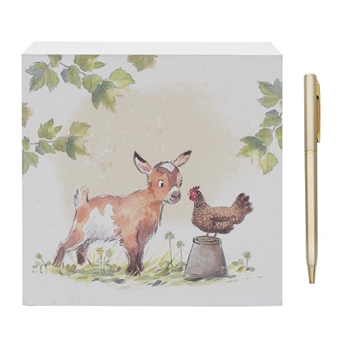 The Leonardo Collection Paper Shed Design Goat & Hen Memo Pad & Pen for Notes | Daily Memo for Office Use As 2025 Diary | Ideal Journals for Women & Men | Lovely Journal for 2025 Planner von The Leonardo Collection